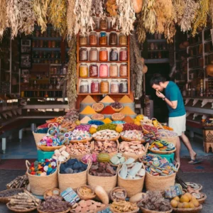A man buying Mediterranean spices