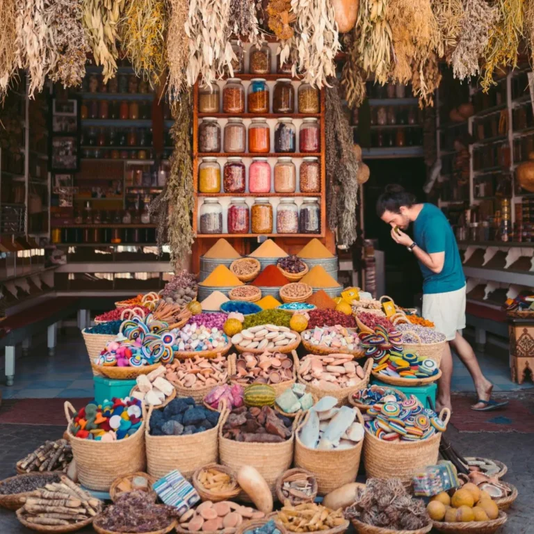 A man buying Mediterranean spices