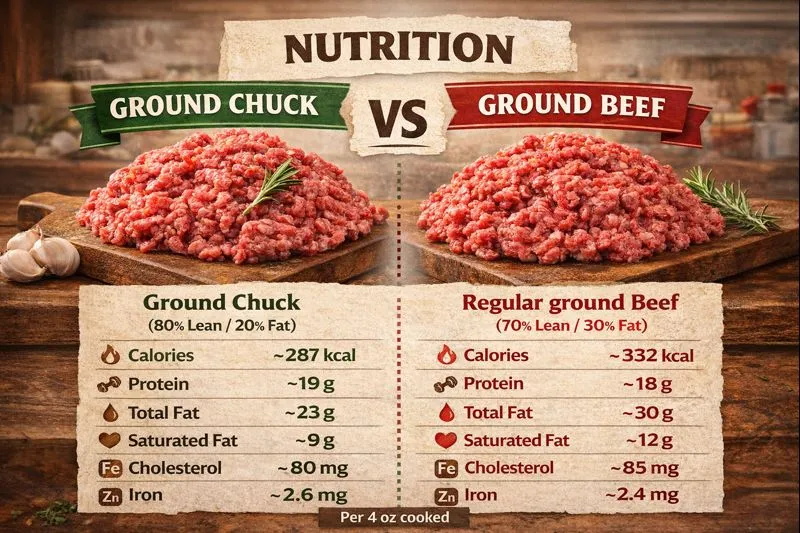 Ground beef vs chuck nutrition